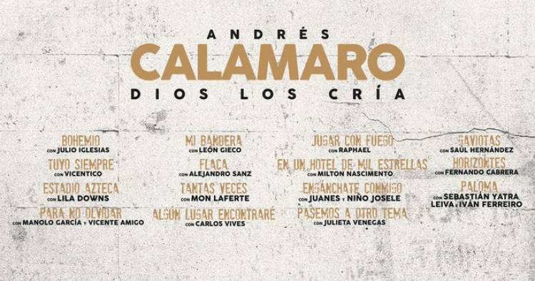 Andrés Calamaro anuncia el lanzamiento de "Dios Los Cría", su disco con duetos con Julio Iglesias y Raphael, entre otros
