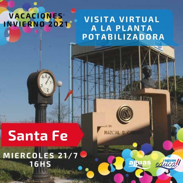 Vacaciones de invierno: Visitas virtuales a las Plantas Potabilizadoras de Rosario y Santa Fe