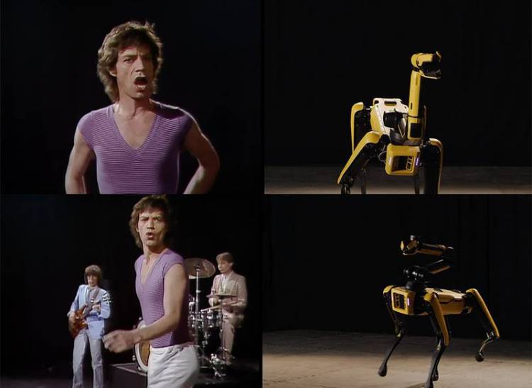 Los robots recrean el video ‘Start Me Up’ de los Rolling Stones